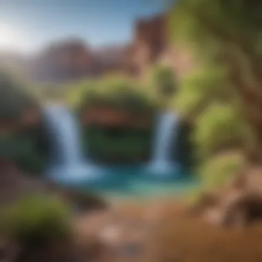 Panoramic View of Havasu Falls Oasis