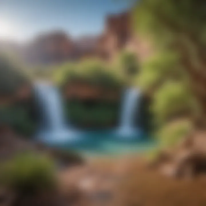 Panoramic View of Havasu Falls Oasis