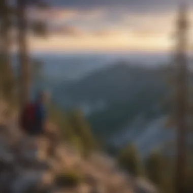 Hiker Enjoying Panoramic View from Mt. Baldy