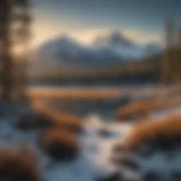 Panoramic view of Snow King Mountain at sunrise