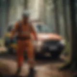 Dynamic Paramedic Response Paramedic in action at a high-tech emergency response scene