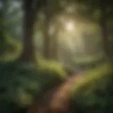 Lush Flora in Ohio's Parks A serene view of a lush Ohio park with diverse flora.