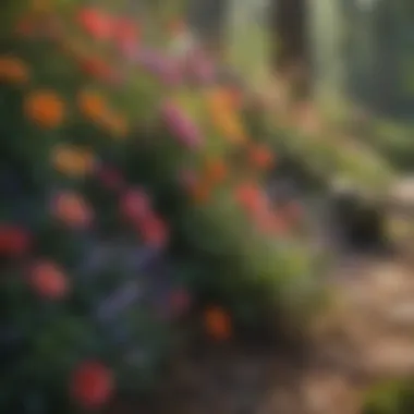 Nature's Palette A close-up of colorful flowers blooming in a PB Landscape