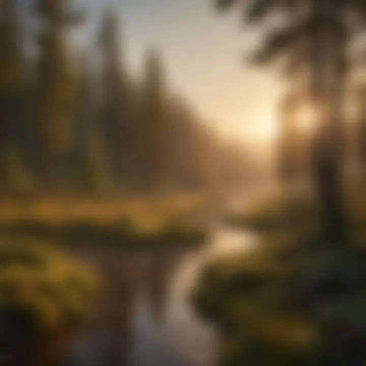 Golden Hour Magic Sunset casting a golden glow over a picturesque PB Landscape