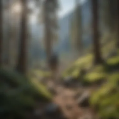 A hiker navigating rocky terrain on the Pacific Crest Trail