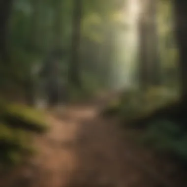 Lush forest trail with challenging twists and turns