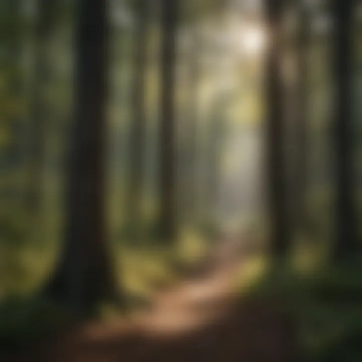 Illustration showcasing the environmental sustainability implications of permethrin insecticide in American forests