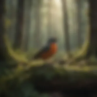 Melodies of the Phoebe Bird Artistic representation of the melodious calls of the Phoebe bird