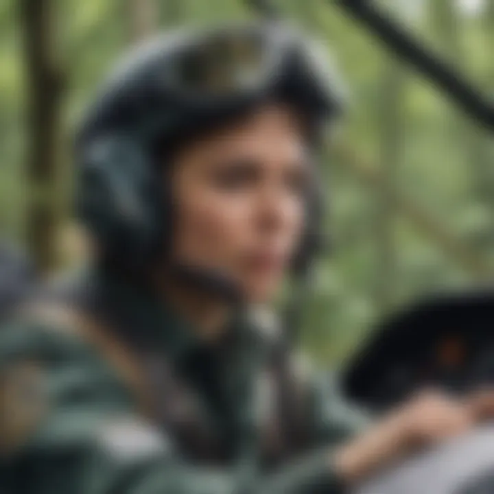 Pilot in cockpit preparing for flight