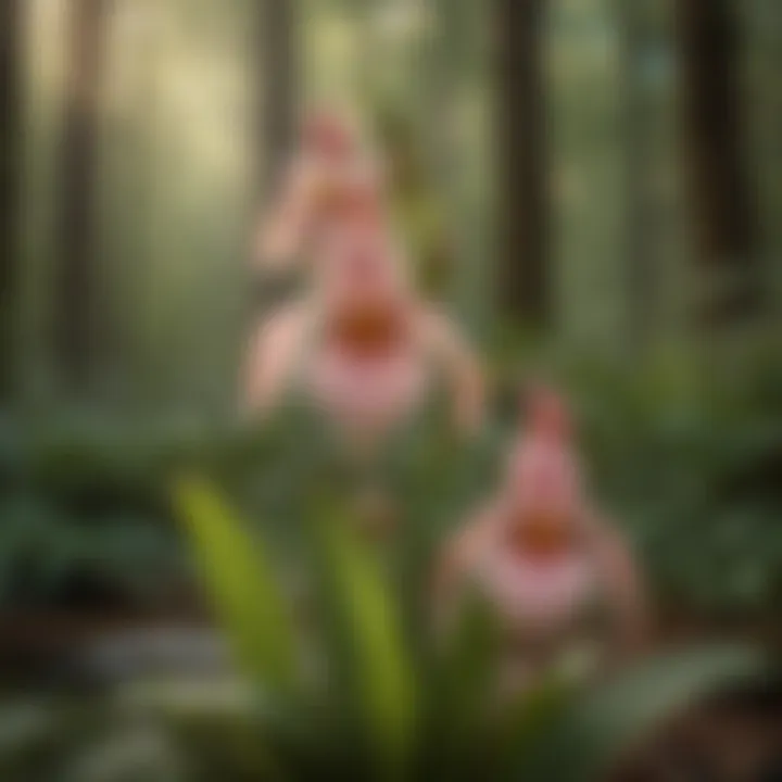Graceful Pink Lady's Slipper Orchid