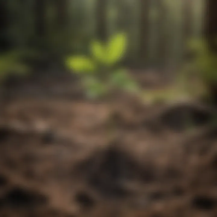 Nurturing Life from the Ground Up Close-up of a tree sapling in healthy soil