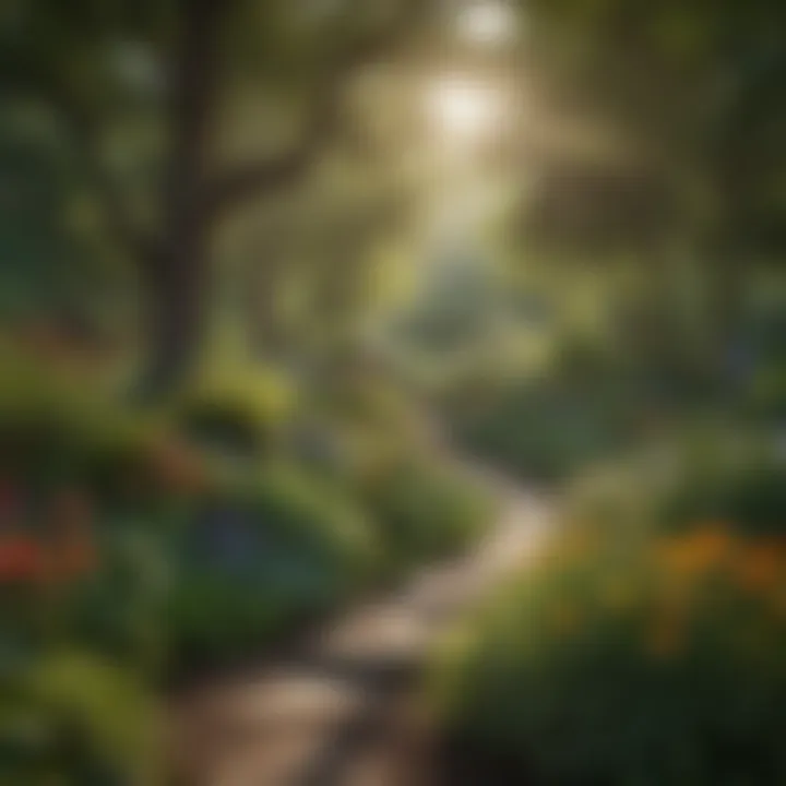 A lush garden designed to support diverse wildlife