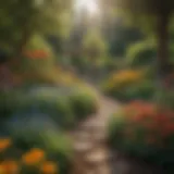 Colorful garden filled with diverse flowering plants attracting pollinators