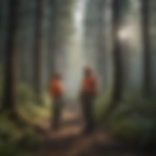Illustration depicting the intersection of job preservation and forest conservation