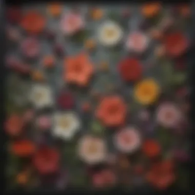 Preserved pressed flowers in a glass frame