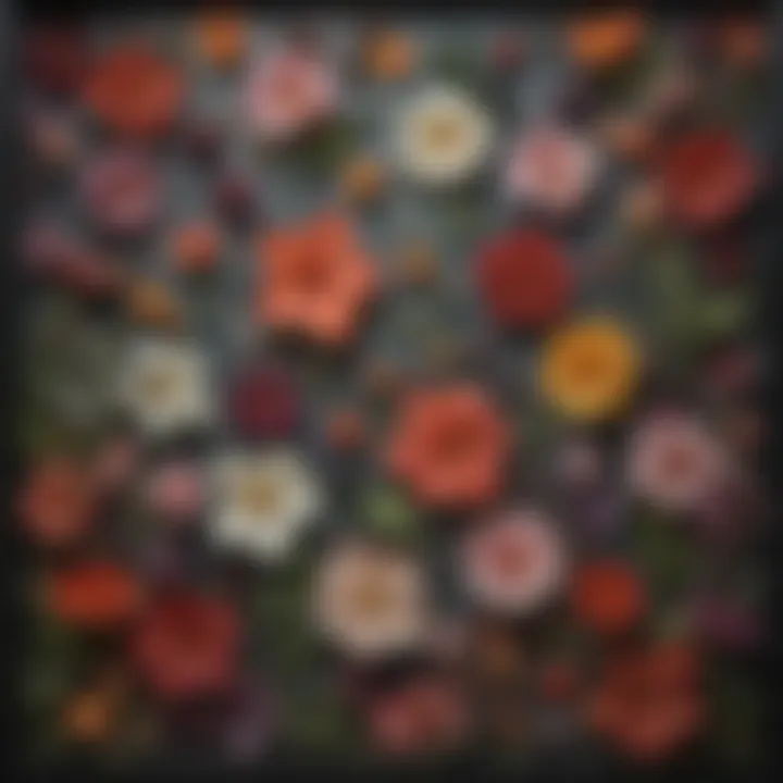 Preserved pressed flowers in a glass frame