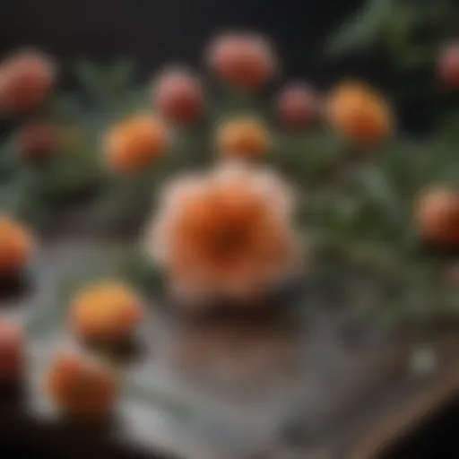 Floral Specimen being delicately arranged on press