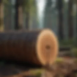 Wood being treated under pressure