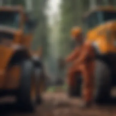 Professional heavy equipment mechanic in action