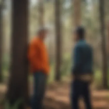 Engaged Property Owner Witnessing Tree Removal Property owner observing free pine tree removal process