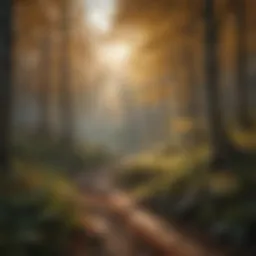 Vibrant forest landscape during turkey hunting season