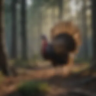 Wild Turkey in Its Natural Habitat Close-up of a wild turkey in its natural habitat