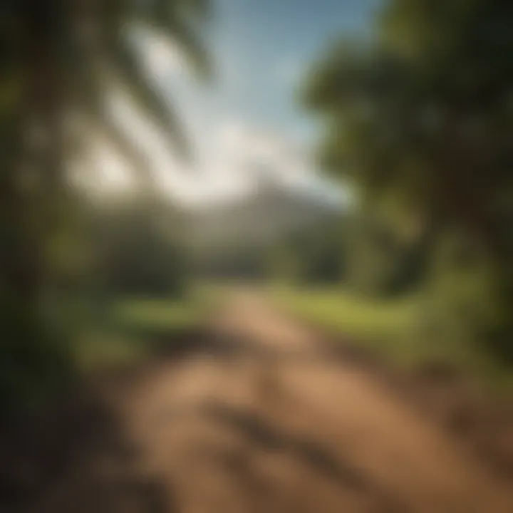 Puerto Rican landscape with cricket pitch overlay