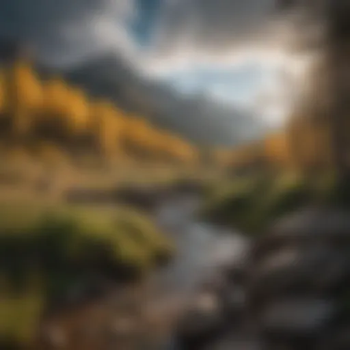A panoramic view of the mountainous landscape of Purgatory, Colorado, showcasing its rugged terrain and lush forests.