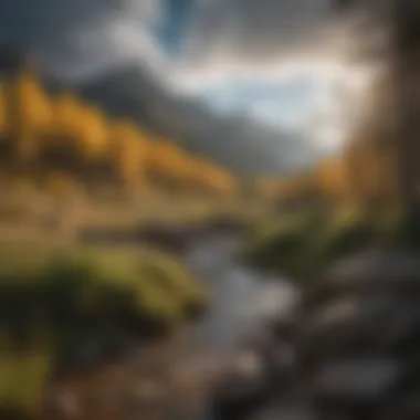 Breathtaking Mountain Scenery in Purgatory A panoramic view of the mountainous landscape of Purgatory, Colorado, showcasing its rugged terrain and lush forests.