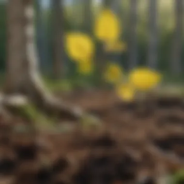 Quaking Aspen Seedling Being Planted in Rich Soil