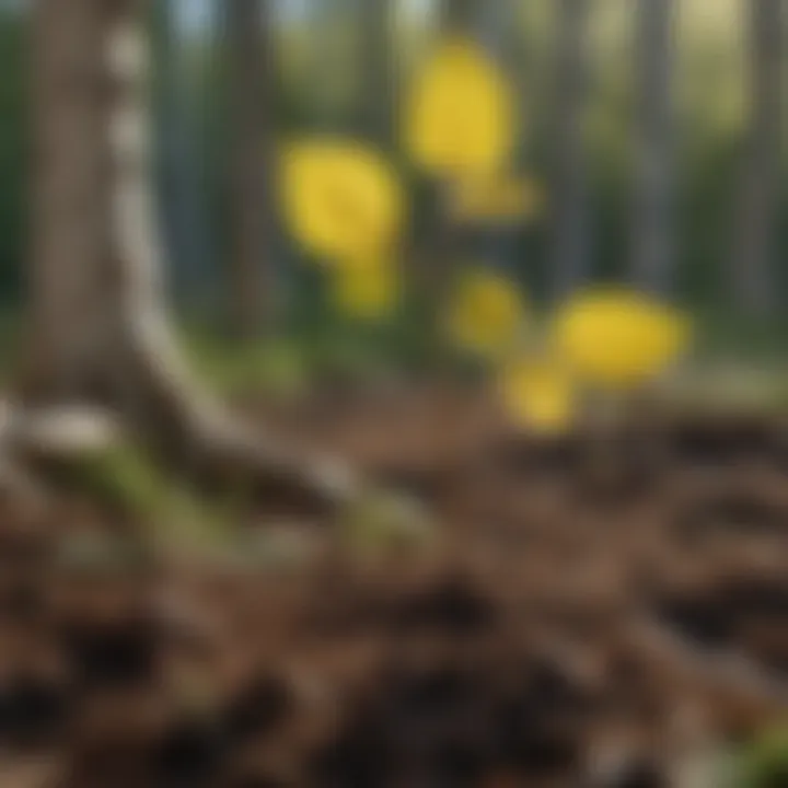 Quaking Aspen Seedling Being Planted in Rich Soil