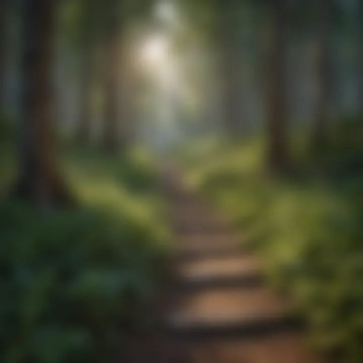 Hiking trail through the lush forests near Quartz Mountain Camp