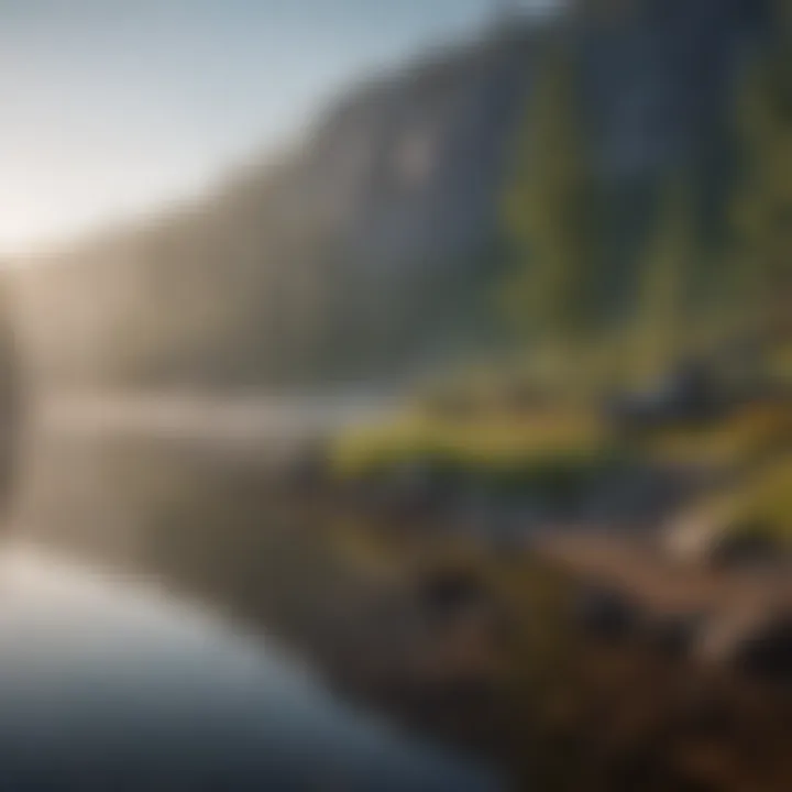 Morning mist over the tranquil lake at Quartz Mountain Camp