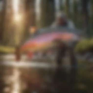 Vibrant Rainbow Trout Fishing Rainbow Trout Catch in Sunriver