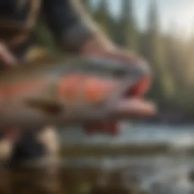 Detailed shot of a rainbow trout caught at Canyon Ferry