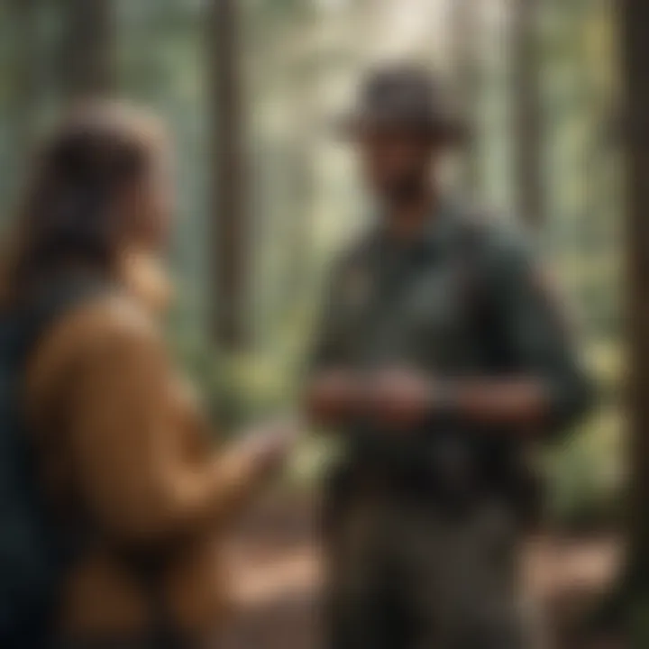 Ranger interacting with visitors in a National Park