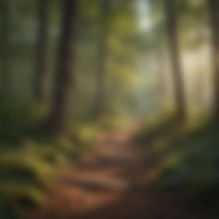 Hiking trail through vibrant American woodlands