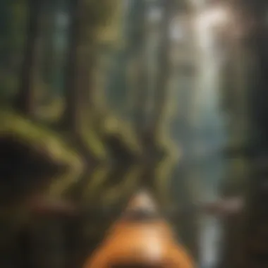 Kayaking in serene American forest waters