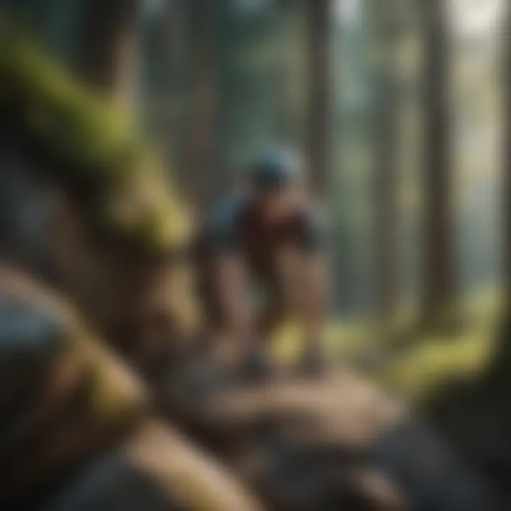 Rock climbing in rugged American forest landscapes