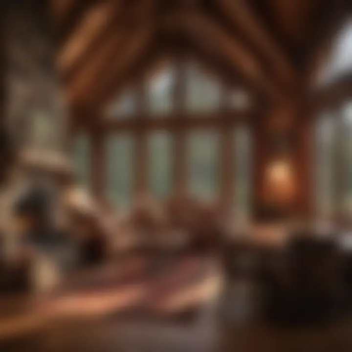 Luxurious interior of a cozy cabin at Red Canyon Lodge