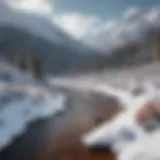 Scenic view of Red Mountain Pass covered in snow