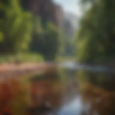 Scenic Riverbank of Red River Lush riverbank of Red River