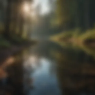 Reflection of Trees in Crystal Clear Lake