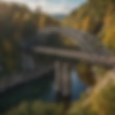 Drone capturing detailed data of bridge structure