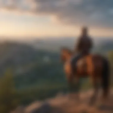 Rider admiring scenic vista atop a hill in Black Hills