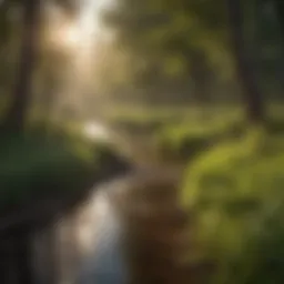 Illustration depicting riparian zone buffer