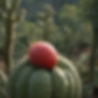 Prickly pear cactus with ripe fruit ready for harvest