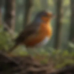 Robin Gathering Twigs