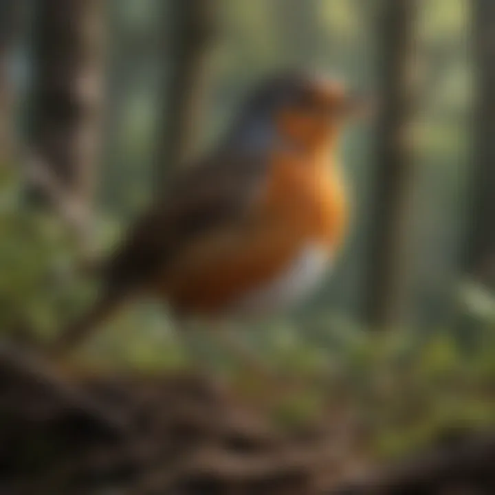 Robin Gathering Twigs