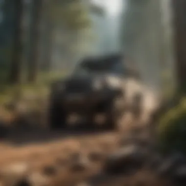 Navigating Rocky Challenges Off-road adventure with rocky terrain